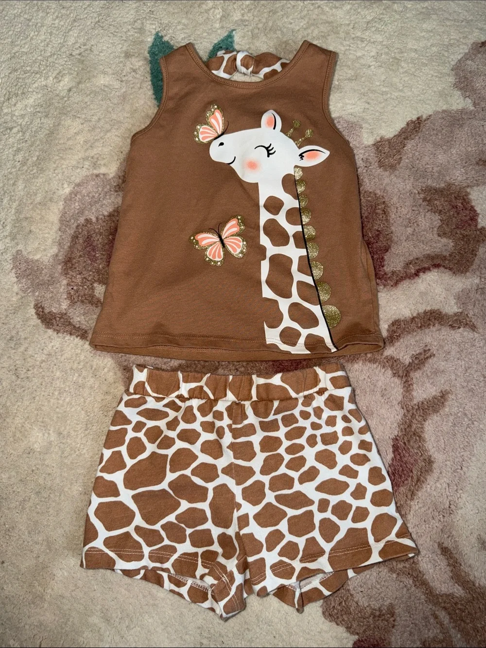 The Children's Place Girls Giraffe Tank & Shorts Set